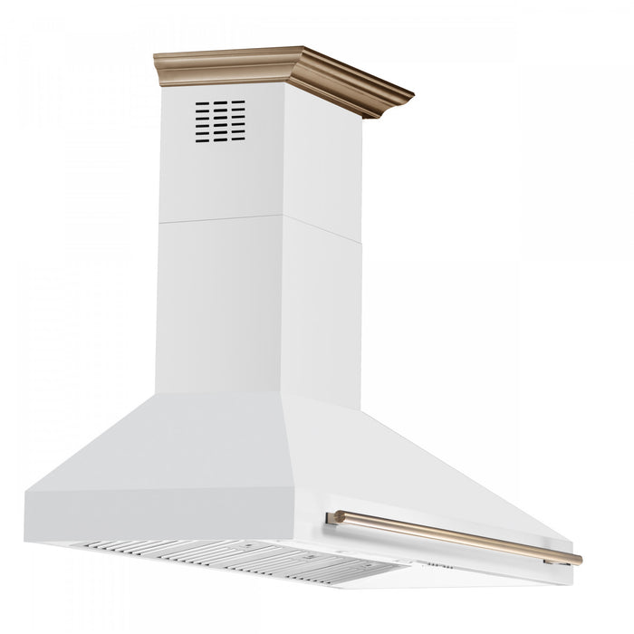 Hotte de cuisiniere murale Aria de 60 pouces en blanc inoxydable-FRHWM5095-60WHT