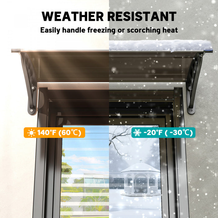 Outsunny Store de fenetre, auvent de terrasse en polycarbonate, Marron