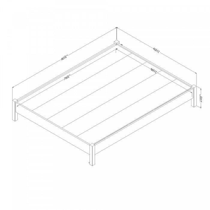  Grand lit plateforme Step One Essential - chêne nordique