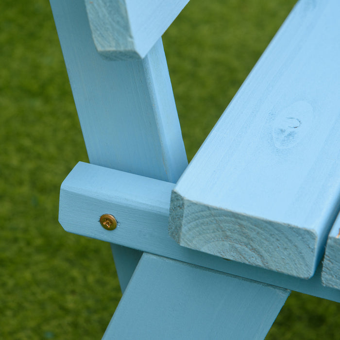 Banc De Jardin En Bois Outsunny Pour L'exterieur, Bleu