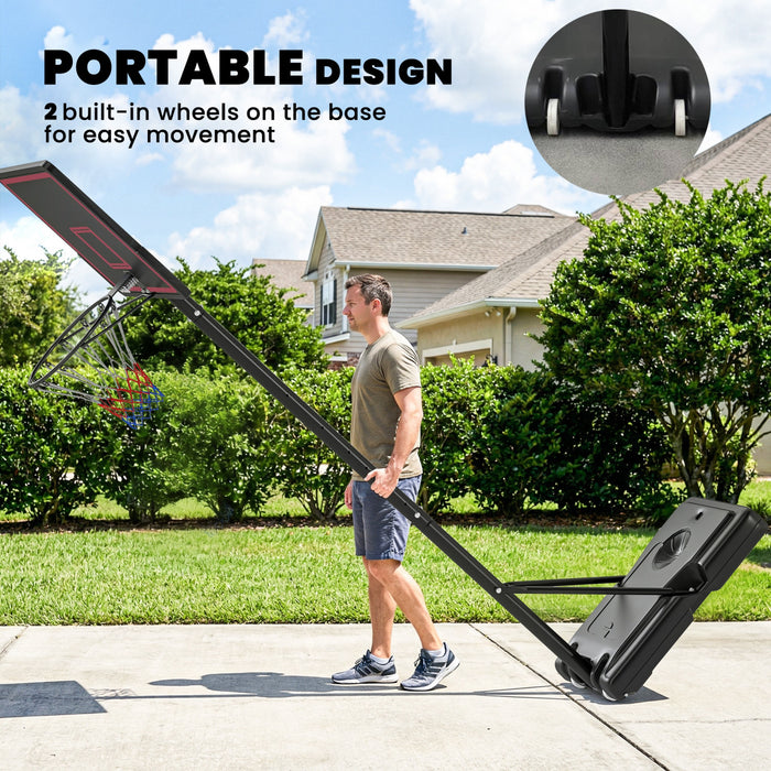 Soozier Panier de Basket Portable, Hauteur Ajustable de 1,35 m a 3,05 m