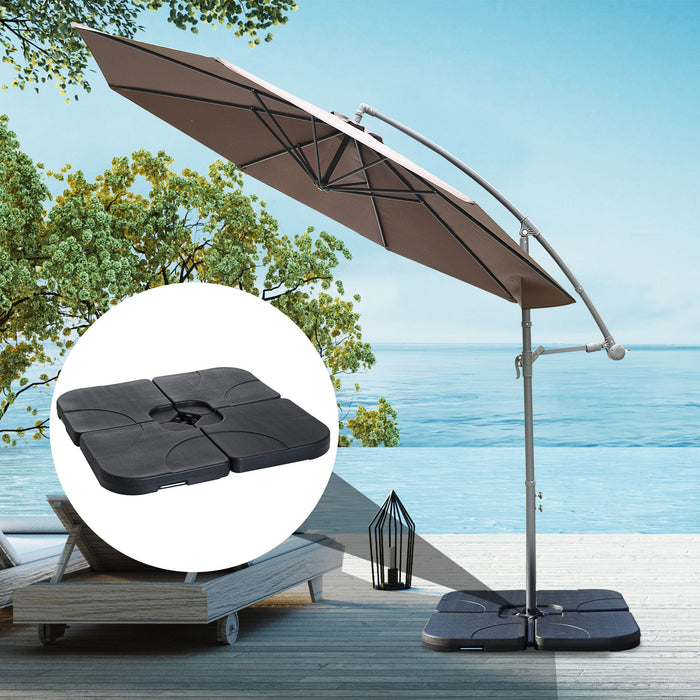 Outsunny - Lot de 4 poids de base pour parasol de jardin, noir