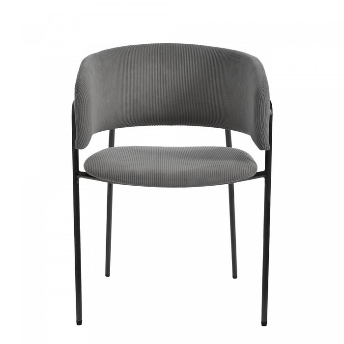 Ethan Ensemble de 2 chaises d’appoint modernes avec assise en velours cotele, pieds inclines et pieds reglables, gris