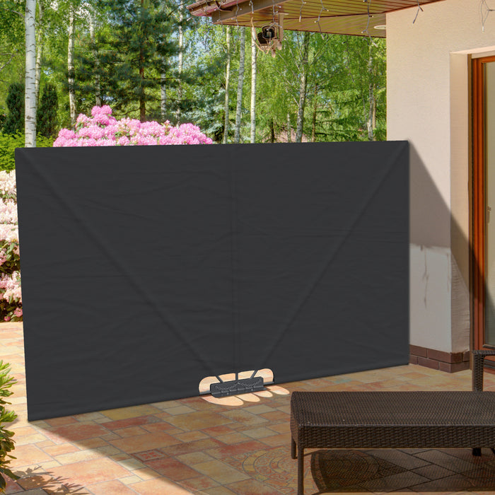 Auvent Lateral Pliant Outsunny 93\" X 63\" Pour Patio, Gris Fonce