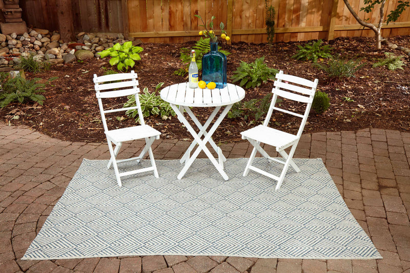 Tapis Contemporain Laura 6'7\" x 9'6\" en Bleu