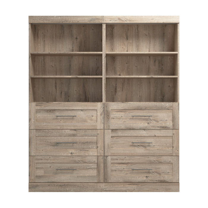 Organisateur de garde-robe Pur de Bestar de 72 po (L) avec tiroirs - brun rustique