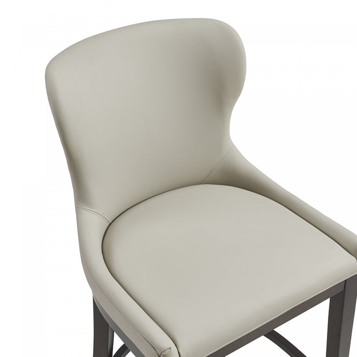 Tabouret de comptoir Blair moderne en bois avec revetement en tissu couleur pierre - Lot de 2