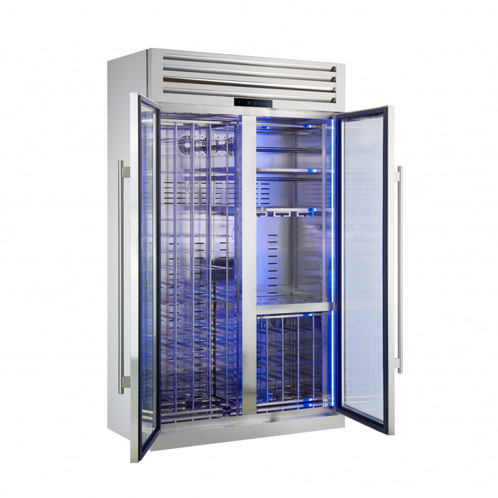 Refroidisseur a vin Abruzzo de48\" double zone,30 pi³, capacite de 130 bouteilles,acier inoxydable-FWCDR6680-48S