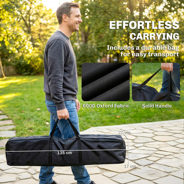 Outsunny - Support de hamac portable et reglable, capacite 120 kg, noir