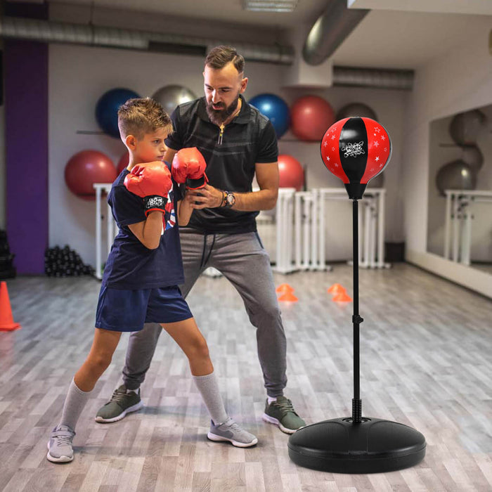 Ensemble De Boxe Pour Enfants, Support Pour Balle De Boxe Reglable En Hauteur, Pompe A Main, Gants De Boxe Pour Enfants Garcons Et Filles, Ensemble De Sac De Boxe Autoportant