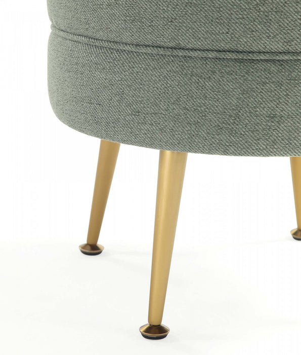Pouf d’appoint Bailey style milieu du siecle moderne en tissu vert sauge