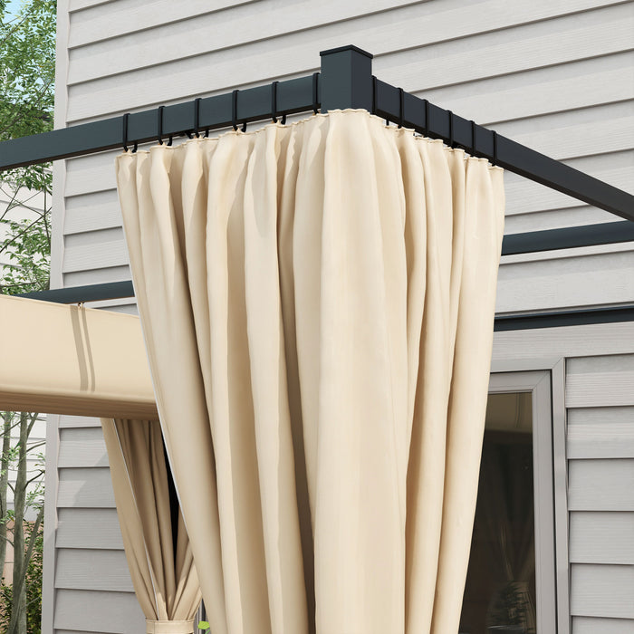 Outsunny Pergola De Patio 10' X 10' Avec Auvent Retractable, Beige