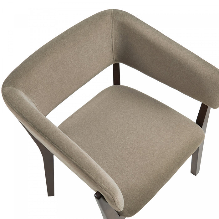 Fauteuil Blake moderne en faux mohair avec accoudoirs en bois, lin – Lot de 2