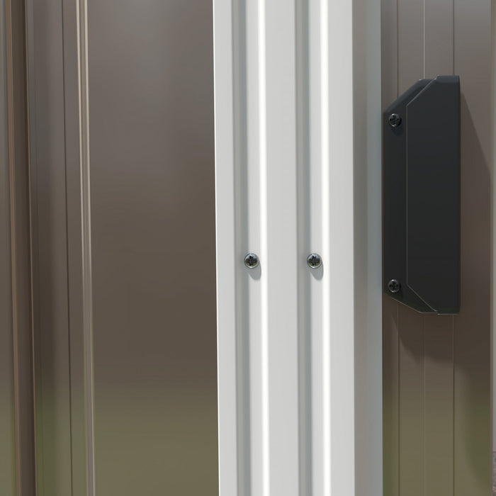 Outsunny Abri De Rangement Exterieur 5 X 7 Pieds Avec Fondation, Gris Clair