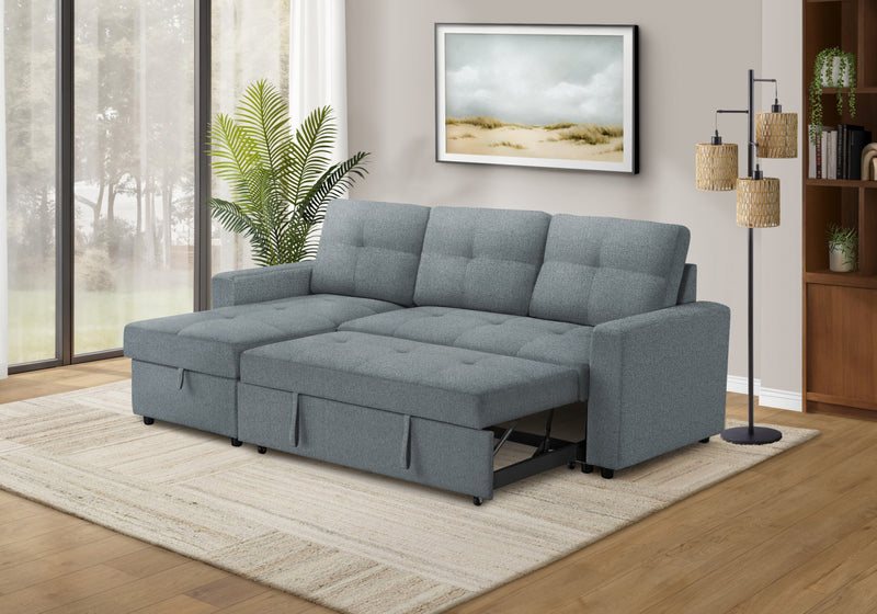 Canape Lit, 90\" Longueur, Canape-Lit Convertible, Chaise De Rangement, Tissu Bleu Clair