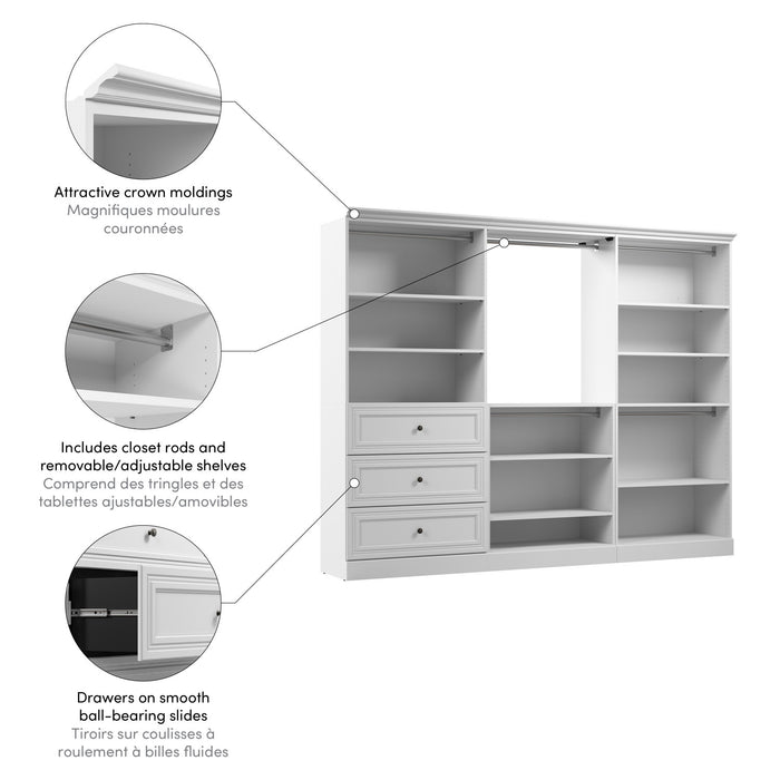 Système d’organisateur de garde-robe Versatile de Bestar de 108 po (L) - blanc
