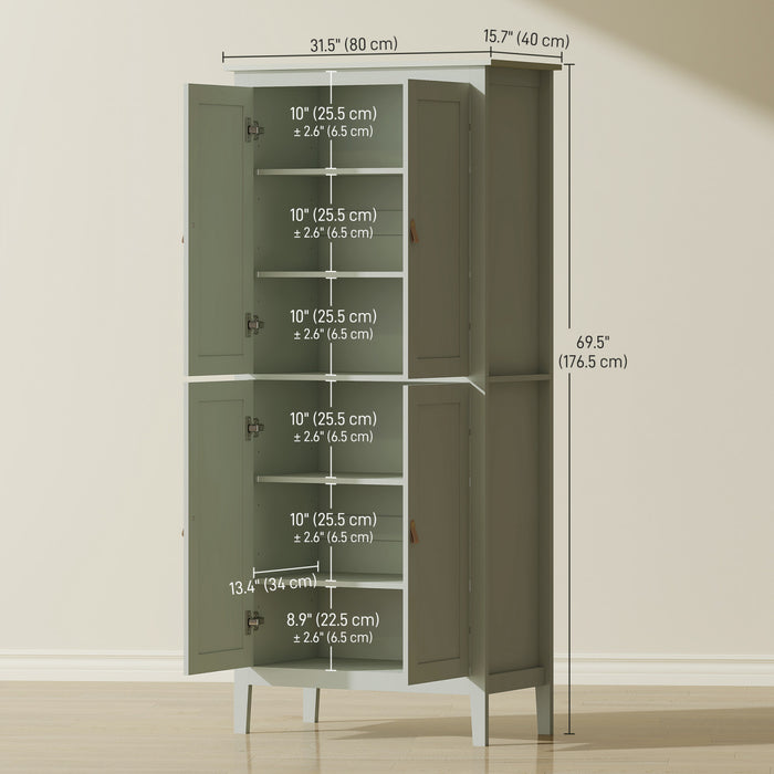 HOMCOM Armoire de rangement de cuisine avec eclairage LED a capteur, vert