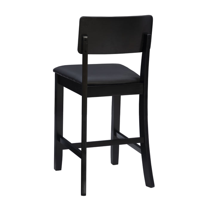 Tabouret contemporain Torino de hauteur comptoir en similicuir - noir