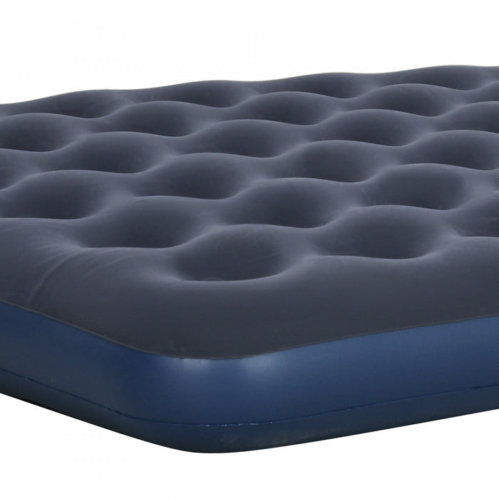 Outsunny Matelas Gonflablequeen Double Lit Gonflable, Bleu Fonce
