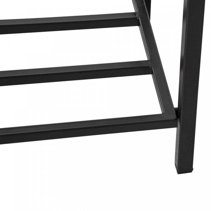 Outsunny Support De Fleurs Sureleve En Rotin Avec Etagere De Rangement Noir