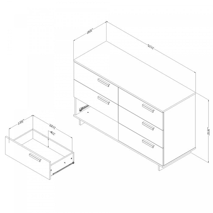 Cavalleri Commode 6 Tiroirs - Chene Nordique