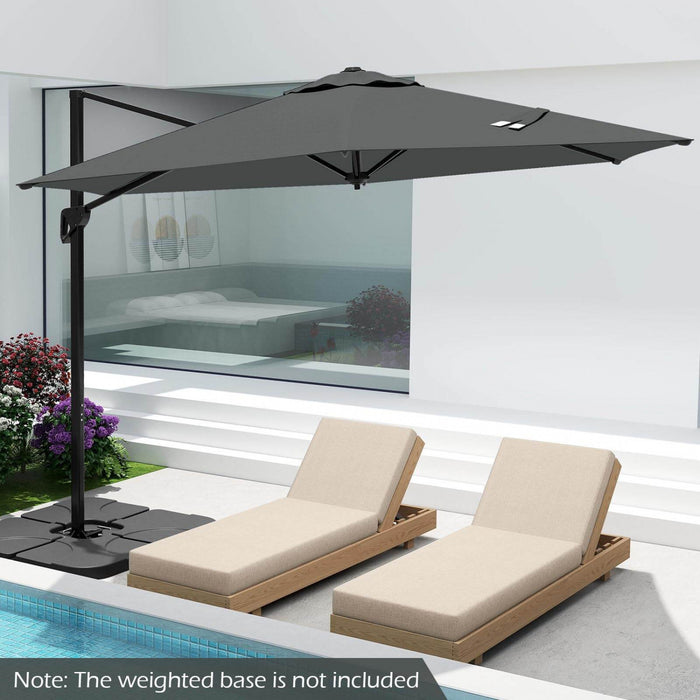 Parasol deporte Costway 9 FT avec voile anti-UV, haut ventile, base croisee, gris