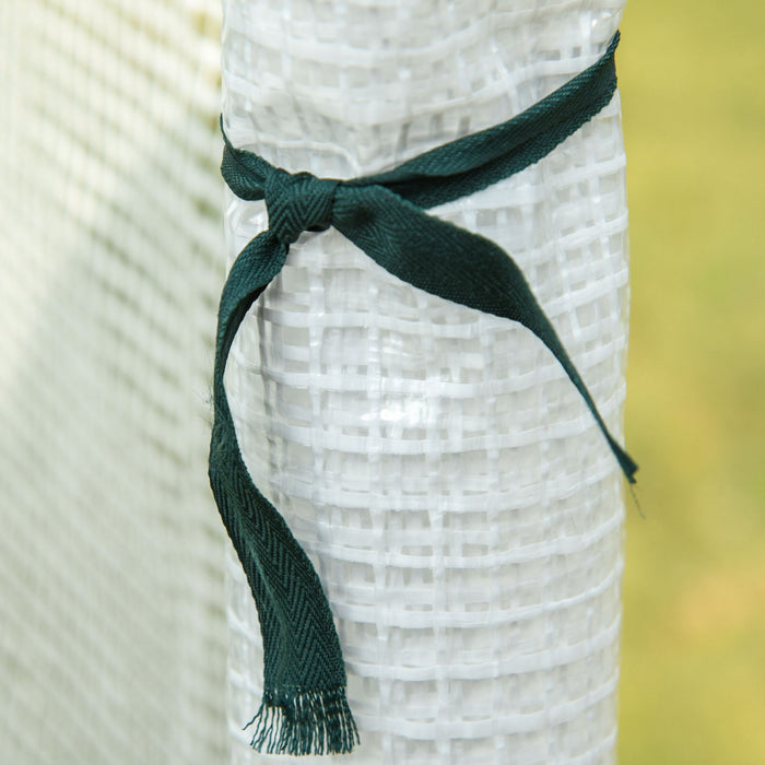 Outsunny 7' X 4' X 7' Serre De Jardin Adossee Porte Zippee Enroulable Couverture Pe Resistante Aux Uv Et Design Compact Acier Blanc