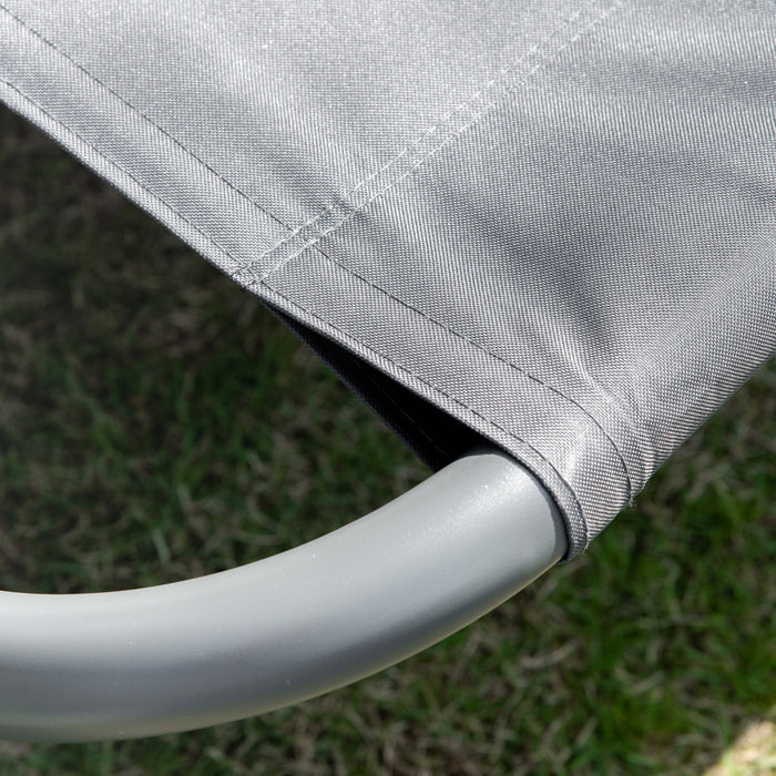 Chaise Longue Double De Patio Utsunny Avec Auvent Reglable Gris