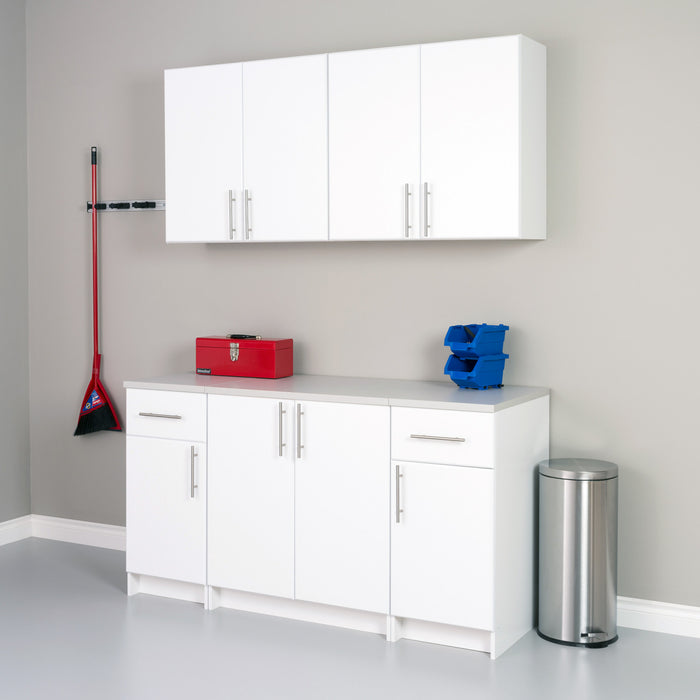 Elite Armoire De Rangement De Garage 64 Pouces, Ensemble B De 5 Pieces – Blanc