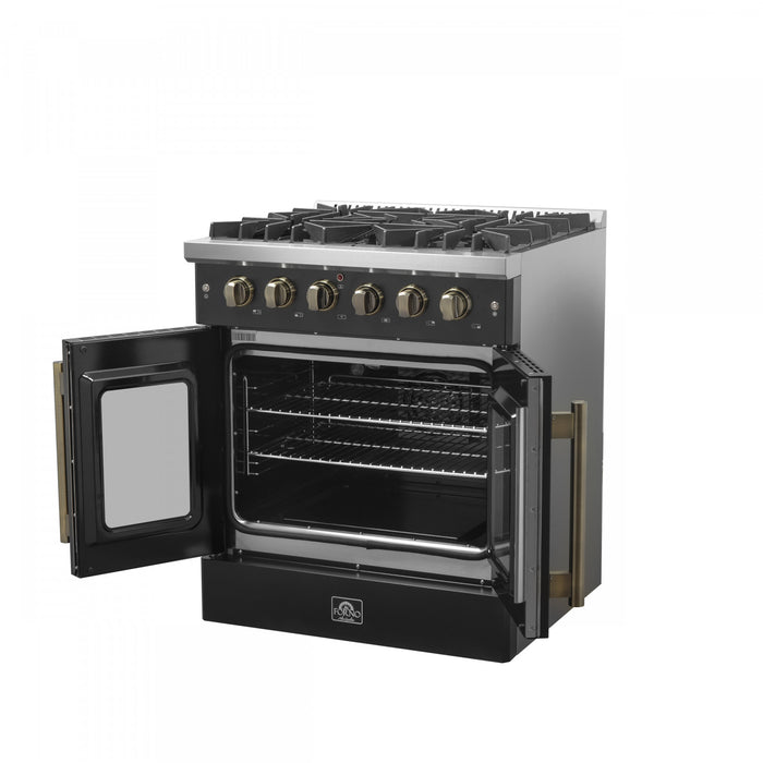 Cuisiniere a gaz noire Galiano 30 pouces, 4,32 pi³ – FFSGS6444-30BLK