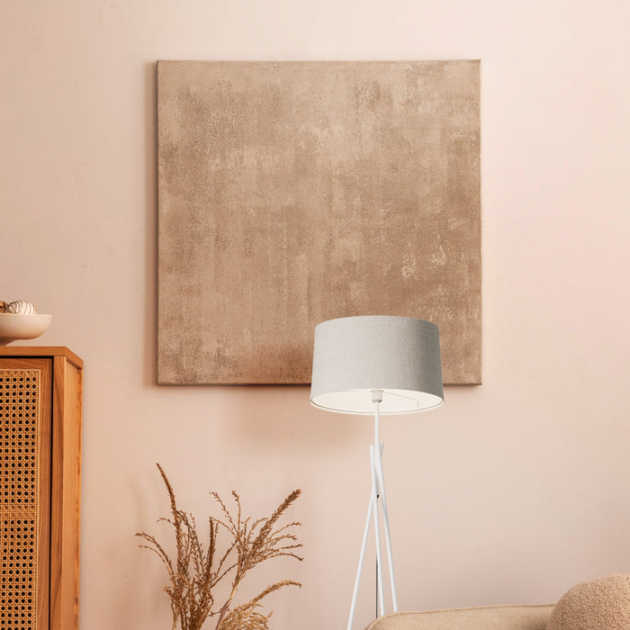 Lampe à pied élégante blanche de 66 po à pattes croisées avec abat-jour en tissu