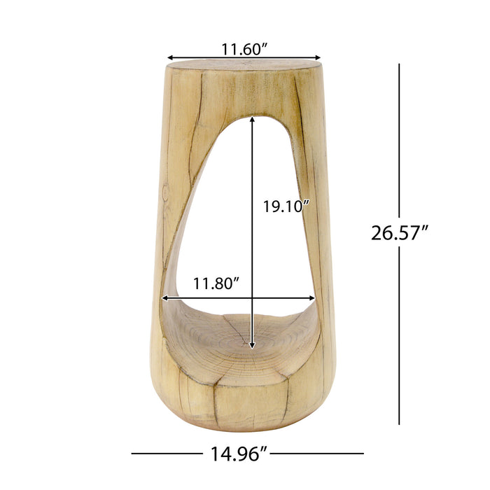 Table d'appoint style souche Brio 26,57 pouces MGO, table laterale interieure grain de bois unique, naturel