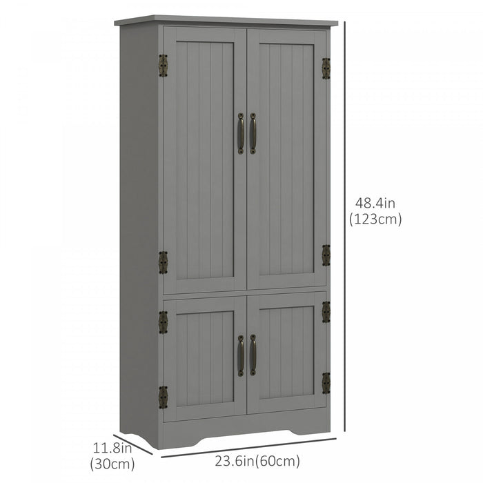 HOMCOM Garde-manger de cuisine, armoire de rangement au sol avec etageres