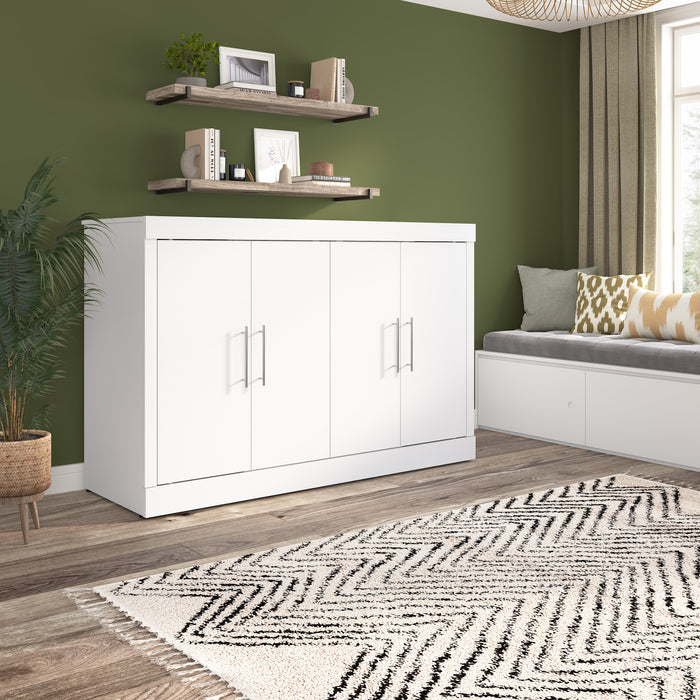 Armoire-lit double Nebula de Bestar de 69 po (L) avec matelas - blanche