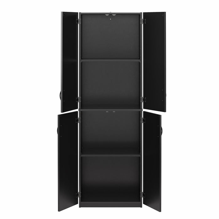 Armoire de rangement Ameriwood Home de 72 po à 4 portes - noire