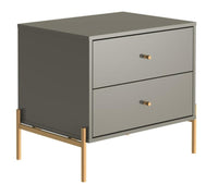 Table de nuit Jasper de Manhattan Comfort avec pattes en acier doré - gris lustré