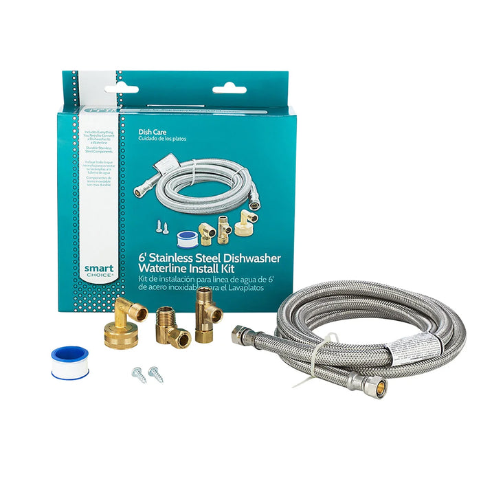 Trousse d’installation de conduite d’eau Smart Choice de 6 pi en acier inoxydable pour lave-vaisselle - 5304497360