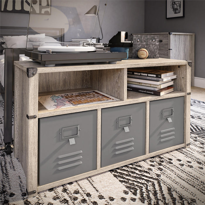 Banc de rangement Nova de Little Seeds pour la chambre à coucher - chêne gris