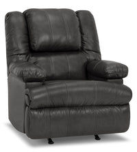  Fauteuil de massage à inclinaison électrique Design à mon image de 38 po en cuir véritable avec accoudoirs de rangement - gris granite Weston