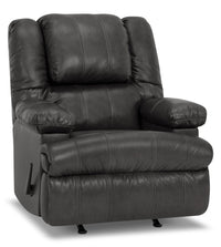  Fauteuil berçant inclinable Design à mon image de 38 po en cuir véritable avec accoudoirs de rangement - gris granite Weston