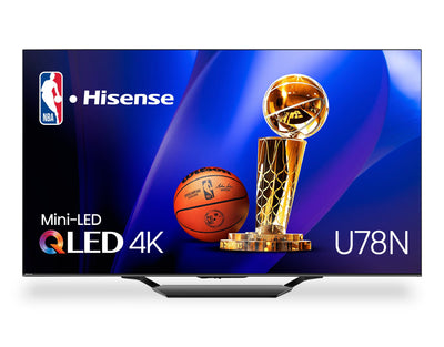 Hisense 55" QLED Mini LED 4K UHD HDR10+ Dolby Vision 144Hz Google Smart TV (55U78N) | Téléviseur intelligent QLED à mini DEL de Hisense UHD 4K de 55 po à 144 Hz avec HDR10+, Dolby VisionMC et Google TVMC (55U78N)