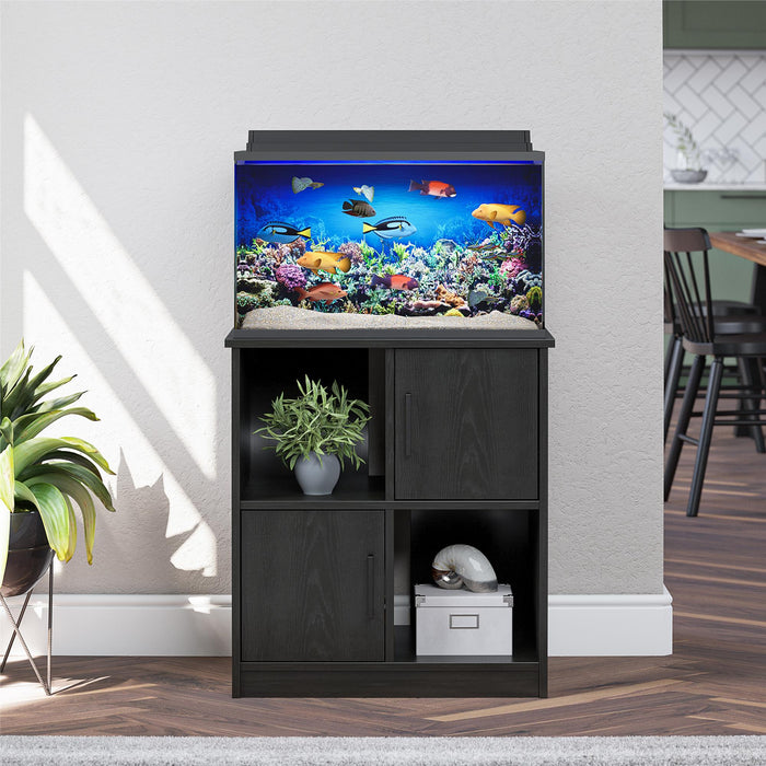 Meuble pour aquarium ou terrarium de 10 ou 20 gallons Dory d’Ameriwood Home - chêne noir
