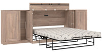 Armoire-grand lit de rangement Pur de Bestar avec matelas - brun rustique