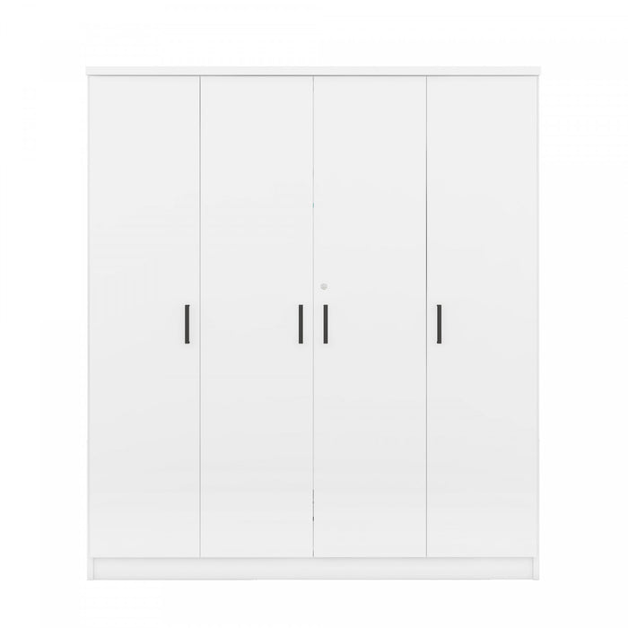 Armoire Christ En Bois De 59,2\" Avec 4 Portes, Tiroir Et Espace De Rangement Suspendu, Blanche