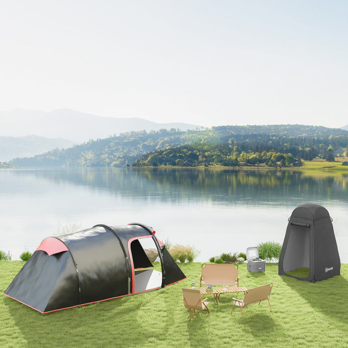 Outsunny Tente de douche pop-up, cabine d'essayage et de change en plein air, noire