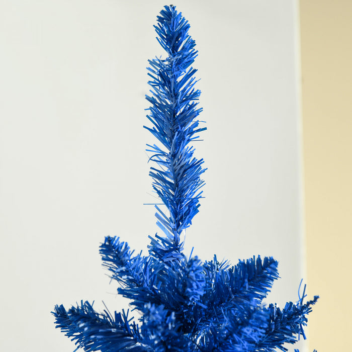 Homcom Sapin De Noel Artificiel Fin 5pi, Arbre De Noel, Bleu Profond