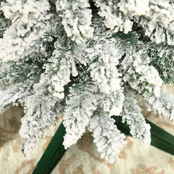 Homcom Sapin De Noel Artificiel 6 Pi Avec 390 Branches Floquees De Neige