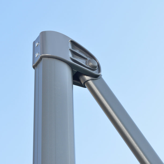 Outsunny Φ9.6' Parasol De Patio Decale Poteau En Aluminium Rotation A 360°