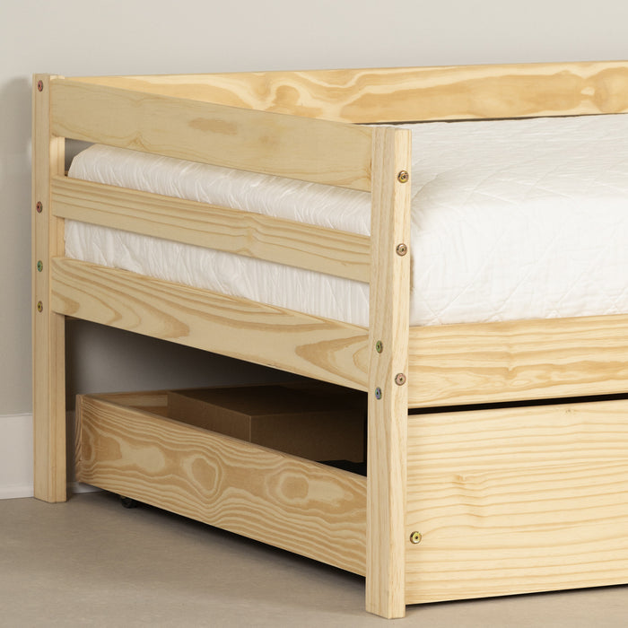  Lit simple Sweedi avec tiroirs de rangement - bois naturel