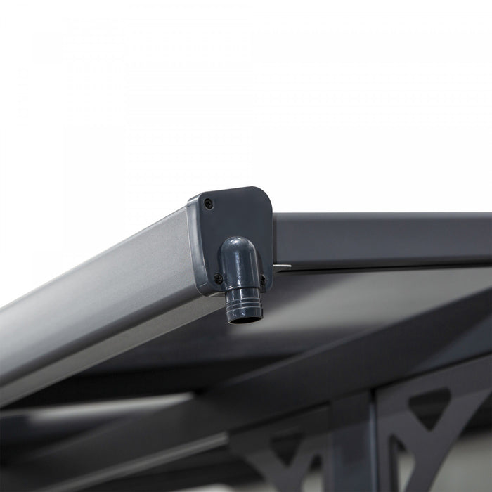 Outsunny Pergola Exterieure A Toit Rigide En Polycarbonate Gazebo Gris